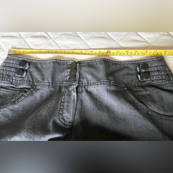 Dark gray cropped capri jeans stone washed look comfy loose straight leg US 16 - Picture 10 of 15